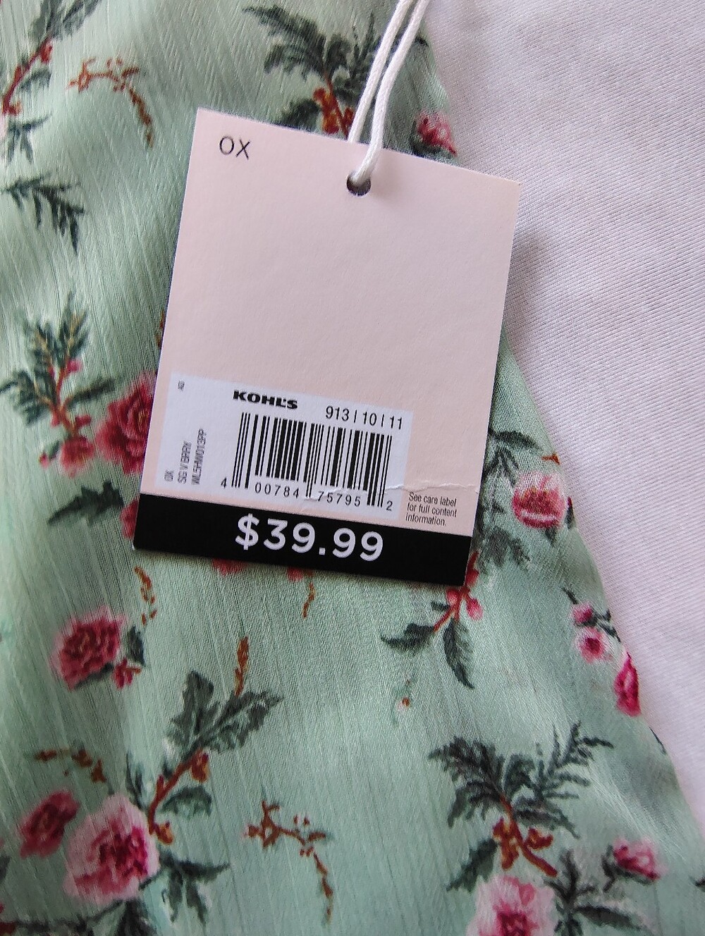 LC Lauren Conrad Mint Green Floral Ruffle V-Neck Blouse - Picture 5 of 8